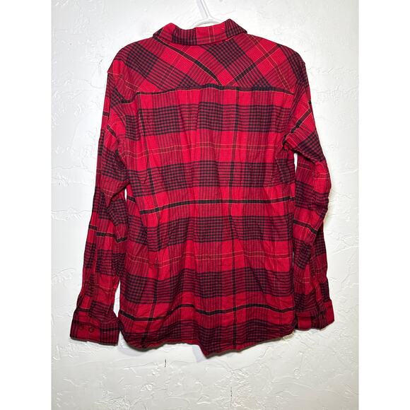 Columbia plaid button down flannel womens medium outdoor hiking casual western - Picture 4 of 7